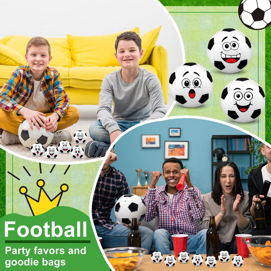 12 Pack Mini Stress Balls With 3 Funny Faces For Boys Girls Sport Squeeze Foam Balls For Party Favors Clas