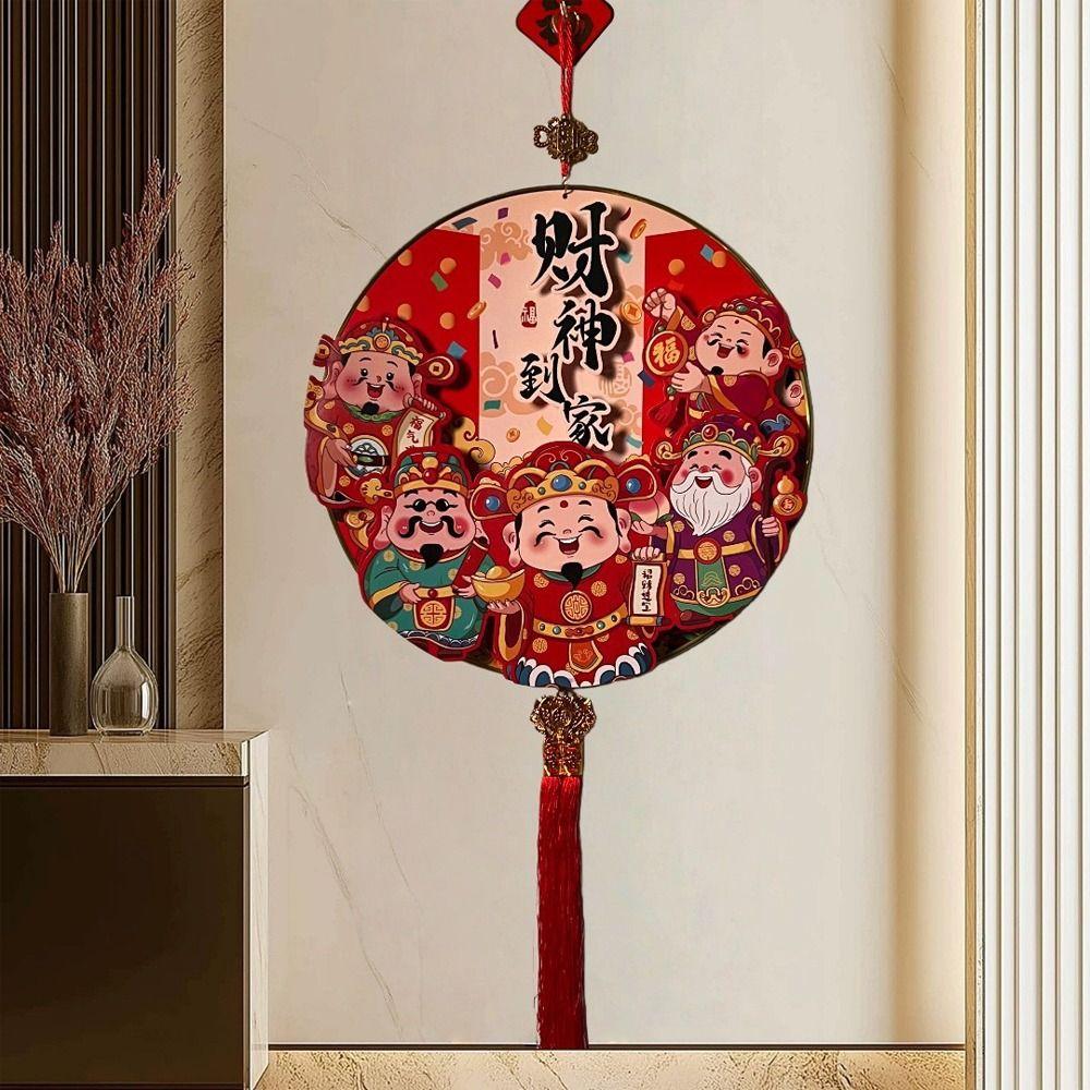 3D Traditionelle Wanddekoration zum Jahr des Pferdes 2026 mit Quaste Glück Fu-Zeichen Anhänger Hängendes Papier Frühlingsfest Anhänger