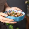 Bohemian Ceramic Rice Bowl Value Fruit Salad Bowl Creative Retro Household Noodle Eating Rice Small Bowl Kitchen Tableware New