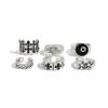 IngeSight.Z 6Pcs/Set Punk Black Pentagram Star Rings Women Men Punk HipHop Silver Color Geometric Thick Finger Ring Y2K Jewelry