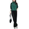 Women's Spring/Autumn Casual Sportswear Set - Loose, Age-Reducing, Spliced Sweatshirt Two-Piece Ensemble