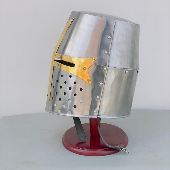 Handmade Crusader Knight Helmet Medieval Templar Steel