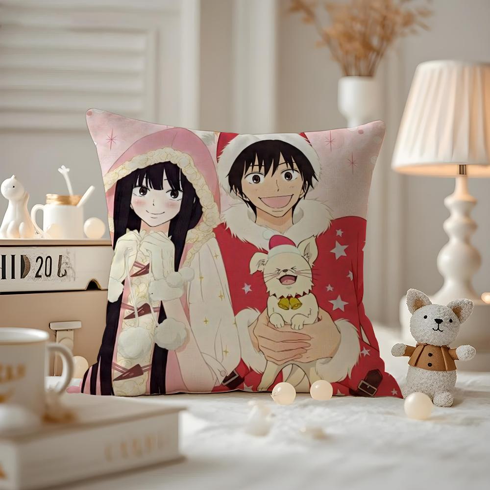 KKimi Ni TTodoke Anime Kissenbezug Anti-Milben Kissenhülle Unsichtbarer Reißverschluss seidiger kurzer Plüsch Sofakissenbezug