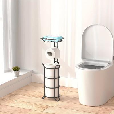 Toilet Paper Roll Holder Stainless Floor Toilet Paper Hanger Restroom Bathroom Tissue Holder Storage Rack Tissue Storage