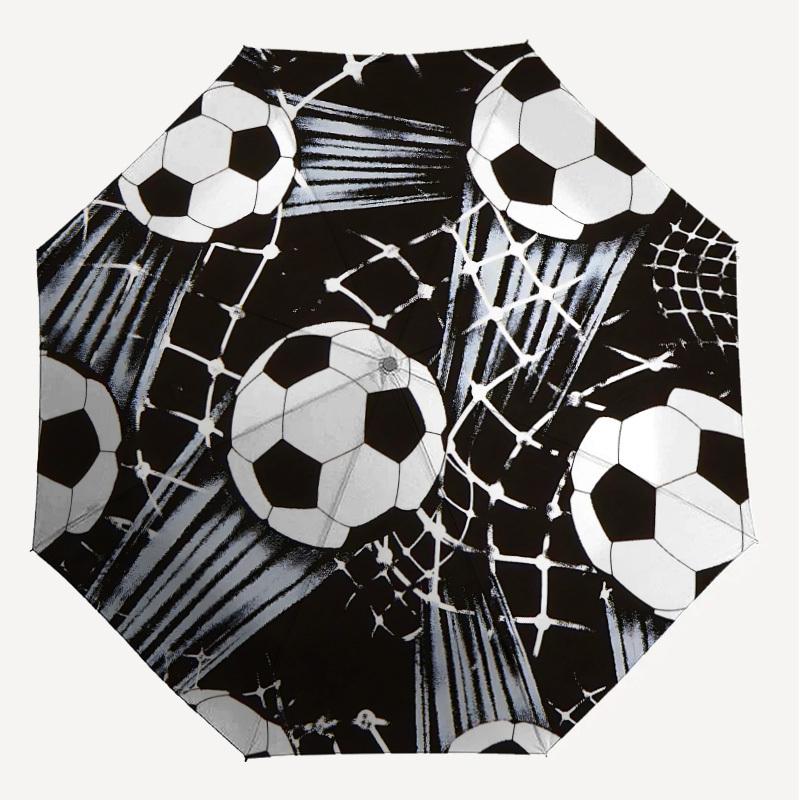 1PC Soccer Ball Automatic Open/Close Umbrella with Windproof, 8-Rib Sturdy Canopy, Durable Ribs, Fashionable Design,1278a