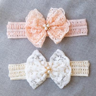 Baby Lace Headband Soft Breathable Bow Design Comfortable Head Protection Hair Accessory for Newborn Photography Props