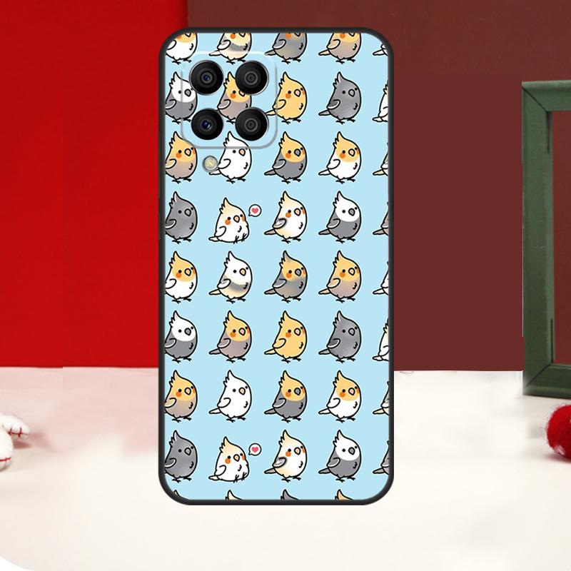 Cartoon Cockatiel Collage Case For Samsung Galaxy M53 M33 M13 M12 M32 M52 M06 M16 M36 M56 M15 M55 M31 M14 M35 M34 M54