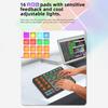 MIDI Controller Wireless MIDI Keyboard Pad 16 RGB Pads 6 Customizable Buttons 8 Knobs Rechargeable PC Mobile App Support for Beginners