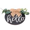 Door Decor Hello Sign Rustic Wooden Outdoor Pendant for Daily Holiday Home Decoration