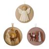 Handmade Felted Nativity Scene Ornament Set With Instructions Religious Themed Embroidery Craft For Christmas Decoration