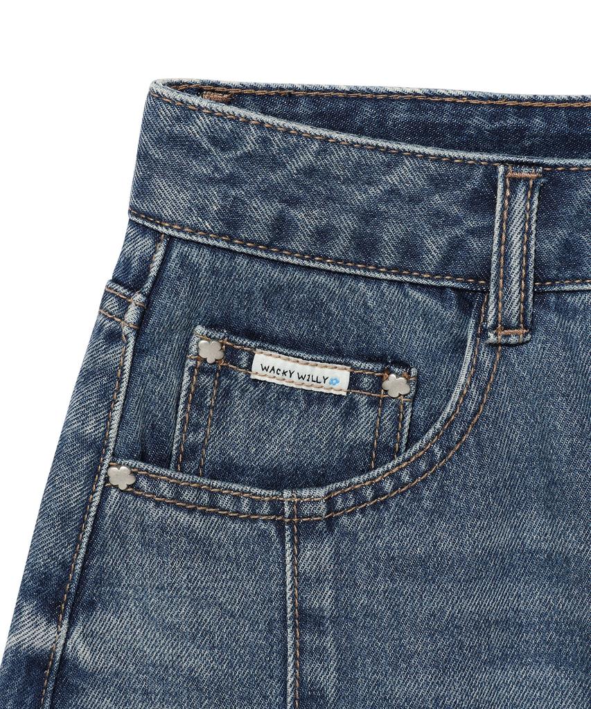 Wacky Willy Women'S Denim Mini Skirt Blue