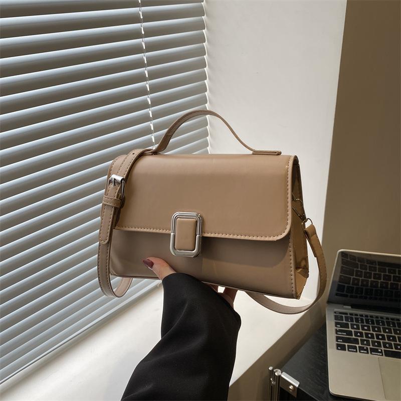 

Solid color simple casual aesthetic temperament handbag high texture versatile commuter shoulder messenger bag women s bag хаки