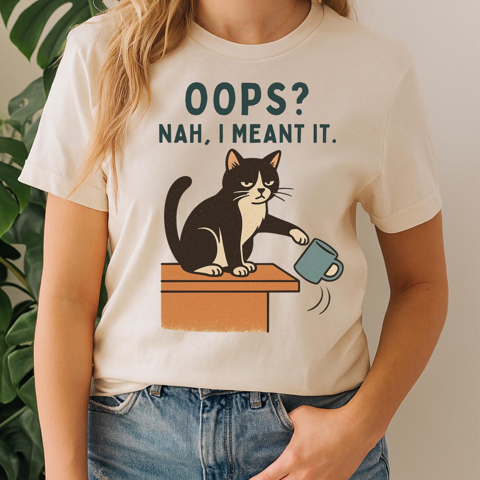 Retro Sarcastic Cat T-Shirt: Funny Cat Lover Gift 2XL