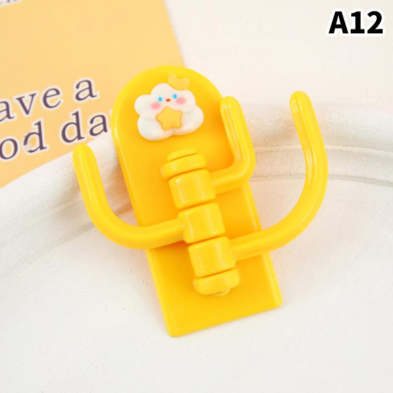 Niedliches Tier Kreativ Cartoon Bunt Drei Haken Spurlos Freies Stanzen Haken Wohnzimmer Schlafzimmer Drehbar Mehrzweckhaken