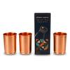 Nirmal Ganga Plain Copper Drinking Glass (Pack of 3) | Pure Copper Water Tumbler | Traditional Reusable Drinkware