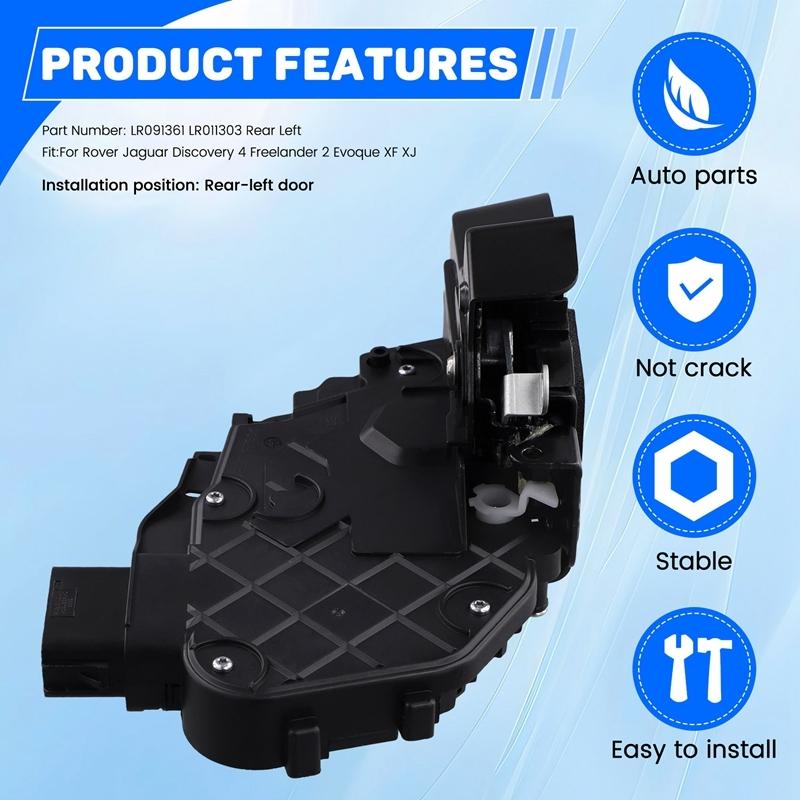 LR091361 Hintere linke Türschloss-Stellmotor Türschlossmechanismus für Land Rover Jaguar Discovery 4 Freelander 2 Evoque XF XJ