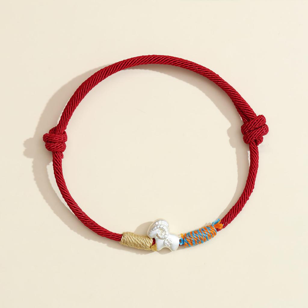 2026 Anul Zodiacal al Calului Brățară Roșie: Sfoară împletită handmade Ben Ming Nian pentru noroc