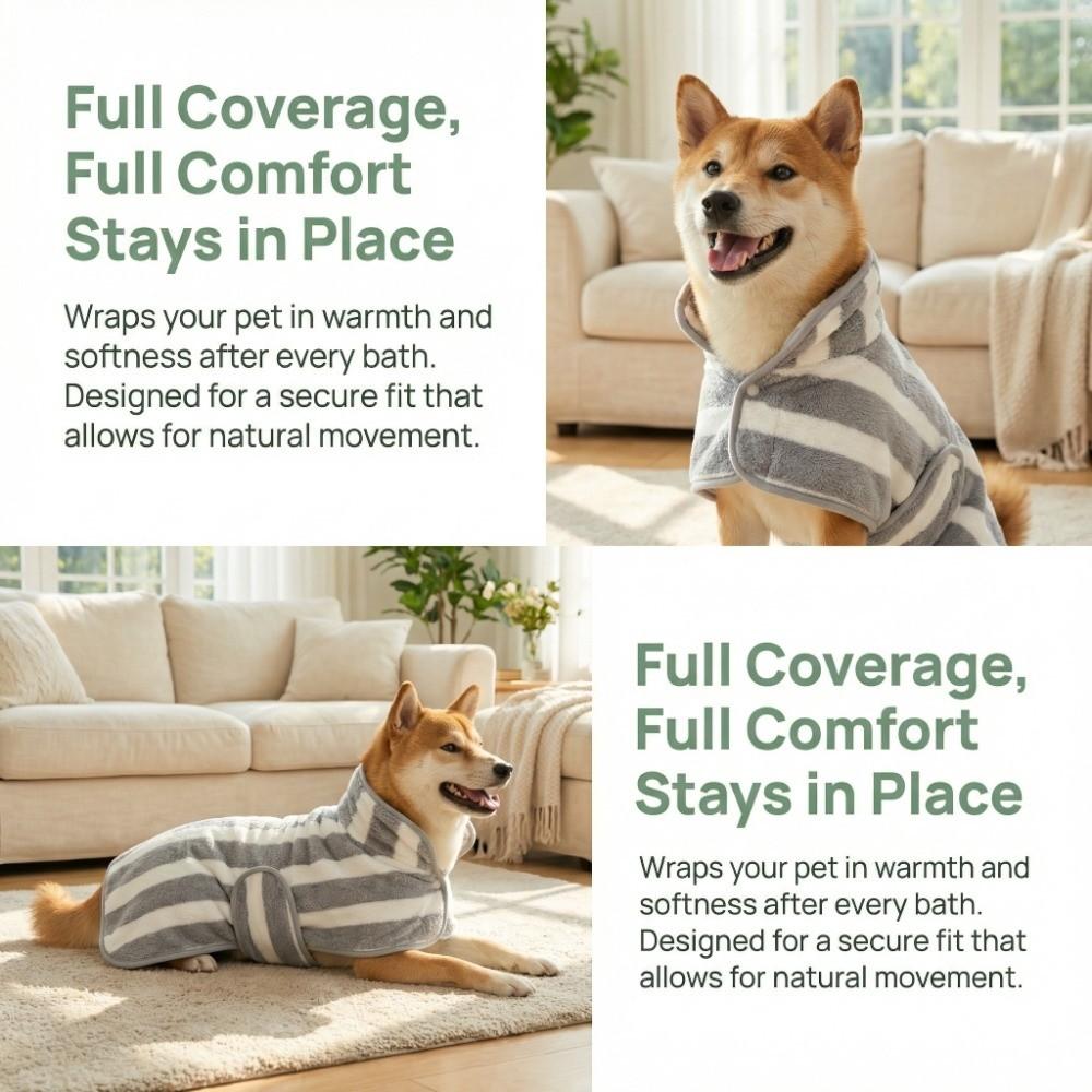 Quick Drying Bath Towels Microfiber Pet Clothes High Quality Puppy Robe  Small Medium Large Dogs