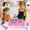 Sand Play Toy Set for Kids, Sand and Clay, Storage Box, Sandbox for Indoor and Outdoor Use, Pink Series, Ice Cream, DIY Model Making, Clay, Girls,