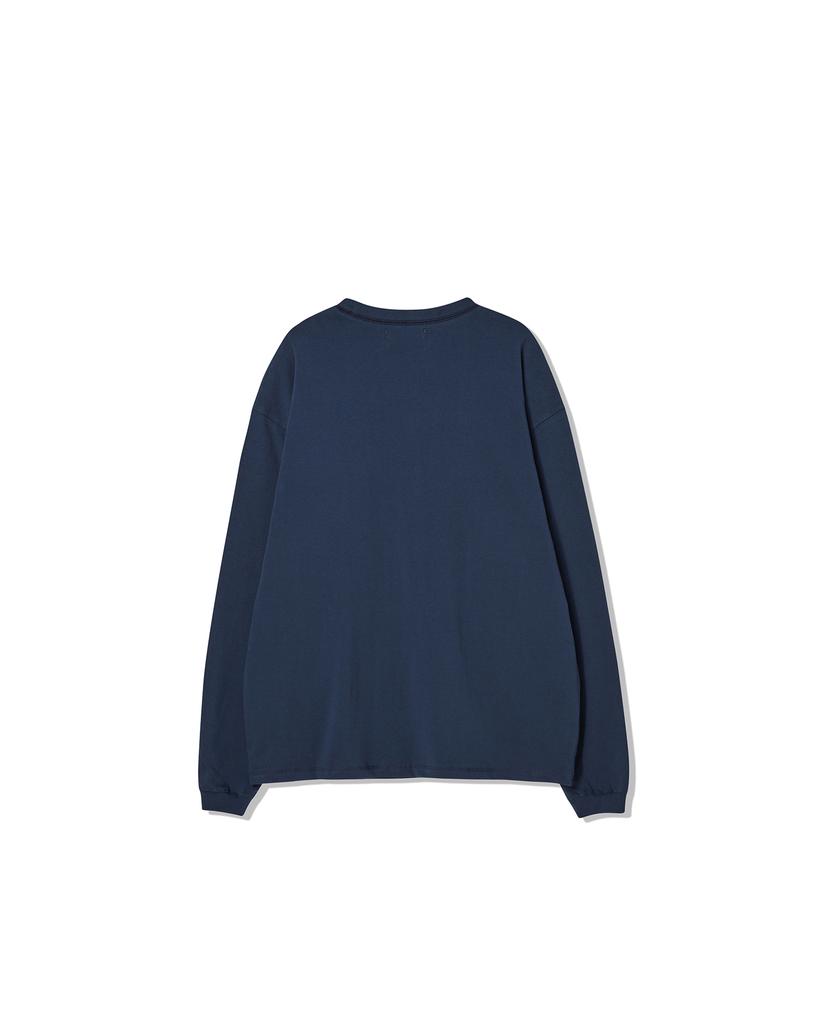 WORTHWHILE MOVEMENT Stitch Pocket Long Sleeve Tee (Dark Blue)