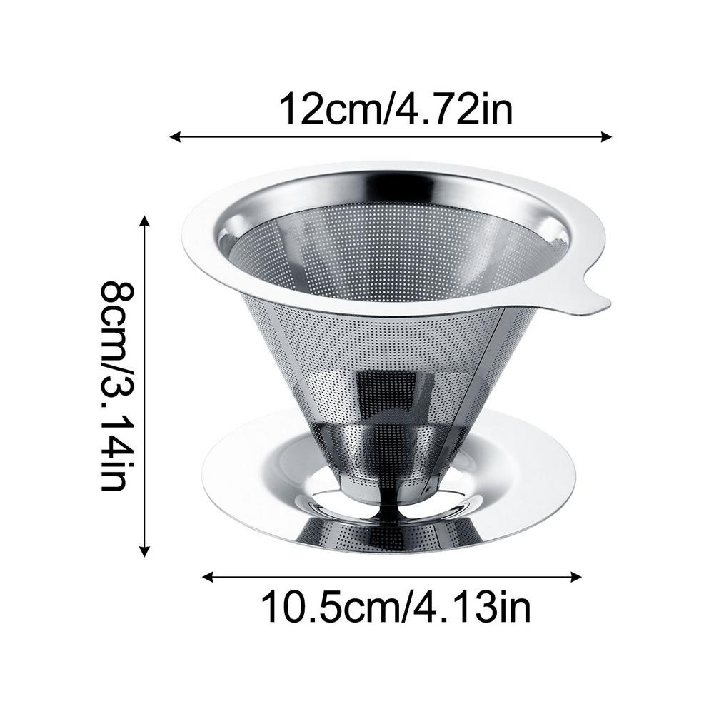 Фильтр для кофе из нержавеющей стали, конусообразная корзинка для заваривания, капельная кофеварка, корзинка для кофе из нержавеющей стали для чашки, чайника, дома, кемпинга, путешествий.