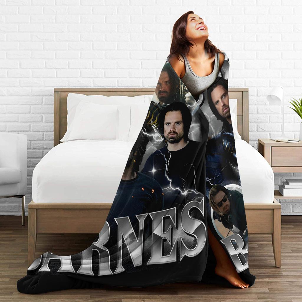 Thunderbolts Bucky Barnes Poster Decke Flanell Winter Soldier Warme Überwurfdecken Flugzeug Reise Zuhause Sofa Plüsch Dünne Steppdecke