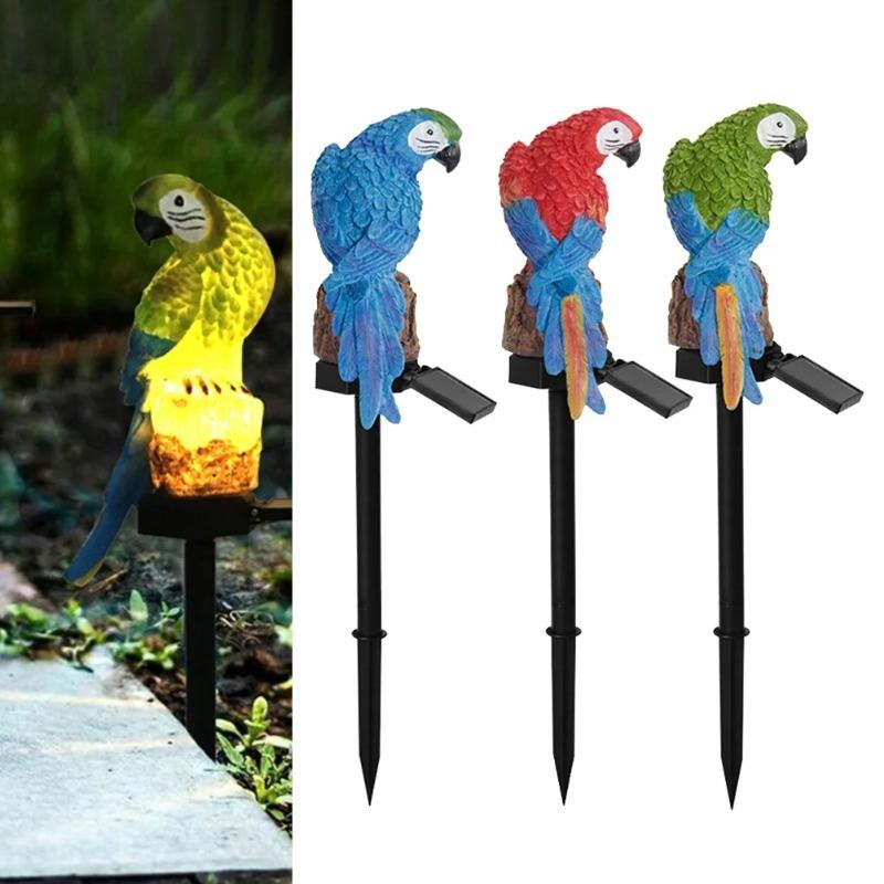 Solar Powered Parrot Garden Light: Waterproof Resin Ornament For Nighttime Holiday Decorations Home Decor Supplies
