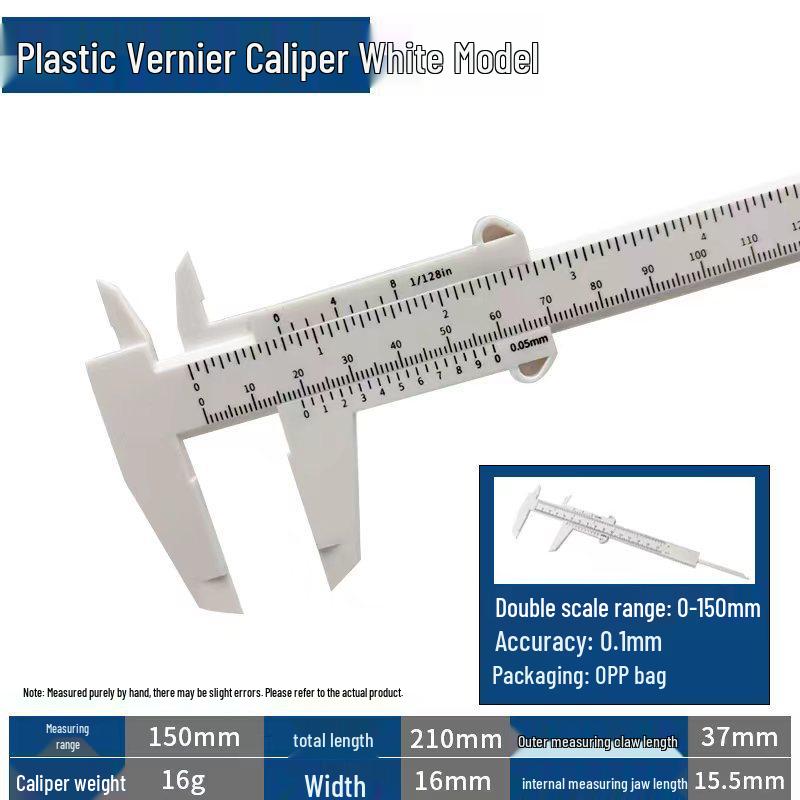 150mm Double Scale Plastic Vernier Caliper for Jewelry, Antiques, Students, and Mini Measurements