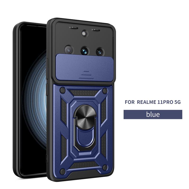 For Realme 11 Pro 5G Case Slide Camera Lens Protect Phone Case For Realme 11 11Pro 5G Car Magnetic Ring Holder Armor Back Cover