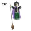 Sound Activated Party Prop 200cm Halloween Flying Witch with Scary Sounds & Glowing Eyes, Floating for Lawn Creepy Garden Yard Lawn, Haunted