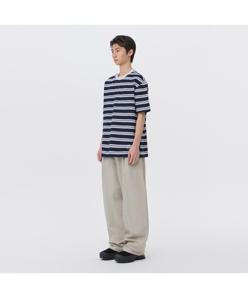 Keoseuuteommellou Navy Striped T-Shirt Cwtam26423Nyd
