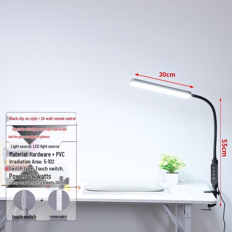 Ultra-Bright LED Desk Lamp: Clip-On Light for Nail, Beauty, Embroidery, & Eyelash Work.