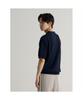 8seconds Cool Touch Textured Collar Short Sleeve Knit Navy