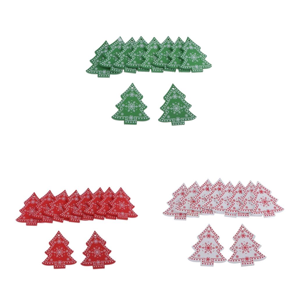 20x Christmas Pieces Gift Wood Tag for DIY Scrapbook Embellishment