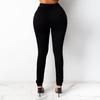 Womens Hole Button Zipper Pocket Jeans Casual Denim Flares Wide Leg Slim Pants