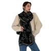 New thick fringed scarf female cat print imitation cashmere summer air conditioner shawl autumn and winter cold scarf