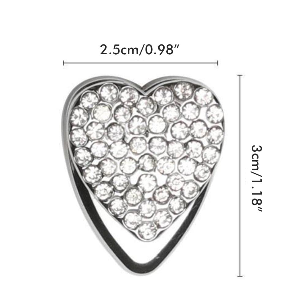 Excras Car Hook, Mini Hook, Heart Shaped, Glitter, Adhesive Type, Diamond, Car Accessories, Wallet,