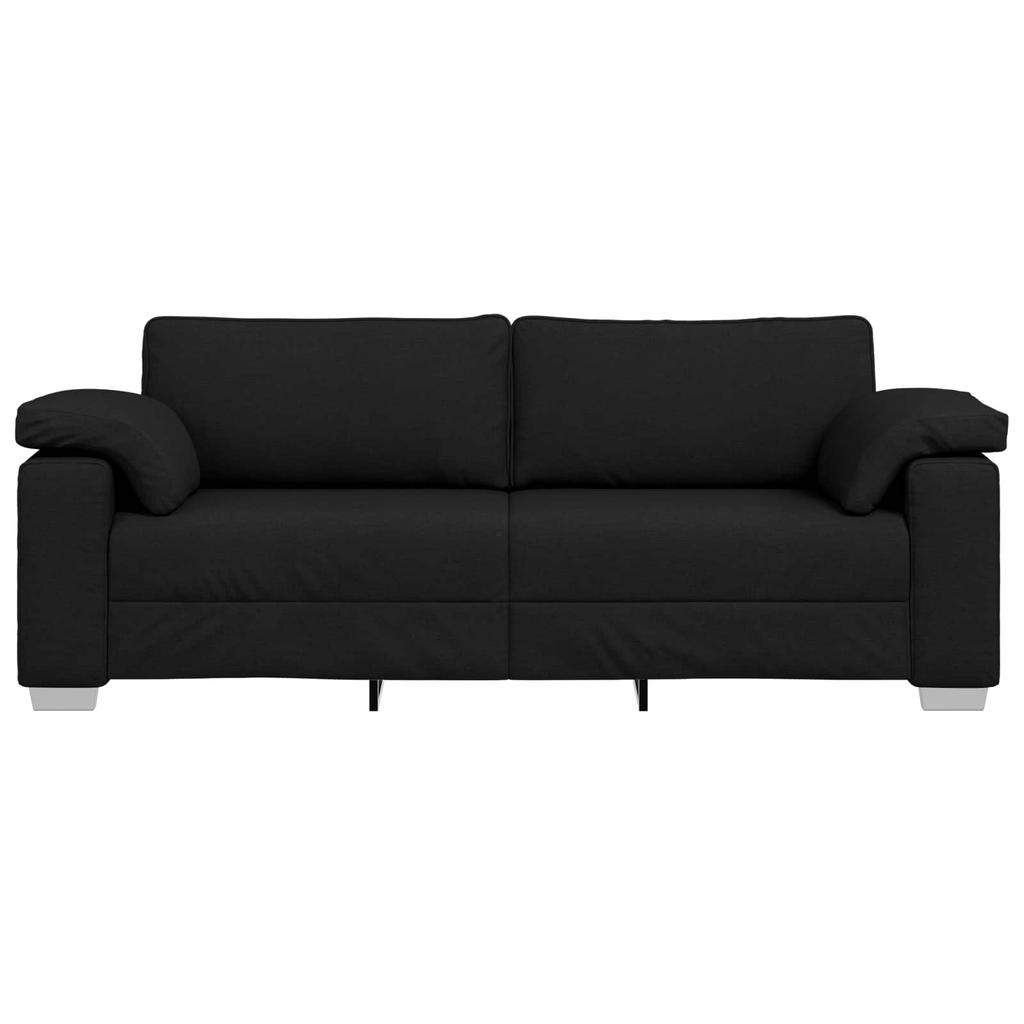 3 Seater Sofa Black 220 cm Fabric