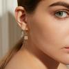 Luxury Zircon Key Lock Asymmetric Hoop Earrings for Women Men Gold Plated Stainless Steel Couple Earrings Wedding Jewerly aretes
