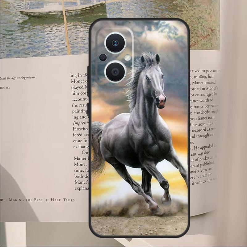 Animal Majestic Painting Horse Cover For OPPO Reno 7 8 Lite 11F 12F 13F 14F 10 11 12 13 14 Pro OPPO Find X6 X8 X9 Pro Case