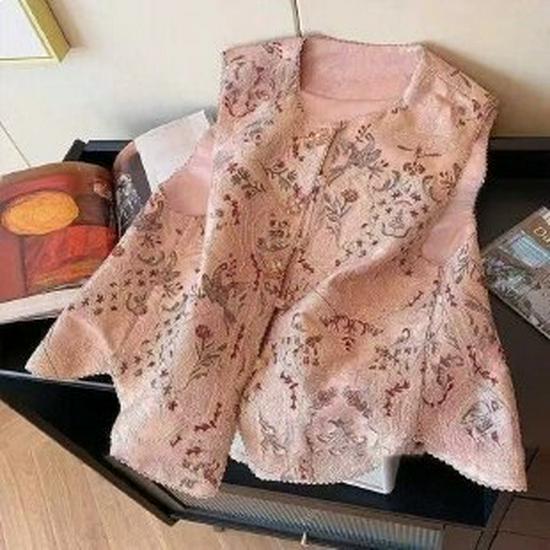Spring Noble Mother s Chinese Style Shawl & Jacquard Vest for Elegant Middle-Aged Women 4XL