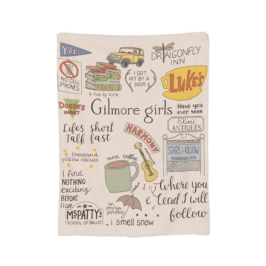 Coperte Plaid in Flanella con Motivo del Film Gilmore Girls Coperte per Casa Auto Tappeto da Letto Super Morbido,