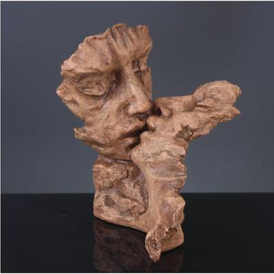 Kissing Lovers Statue Sculpture 17x16x29cm Tabletop Ornament Collectible Abstract Art for Living