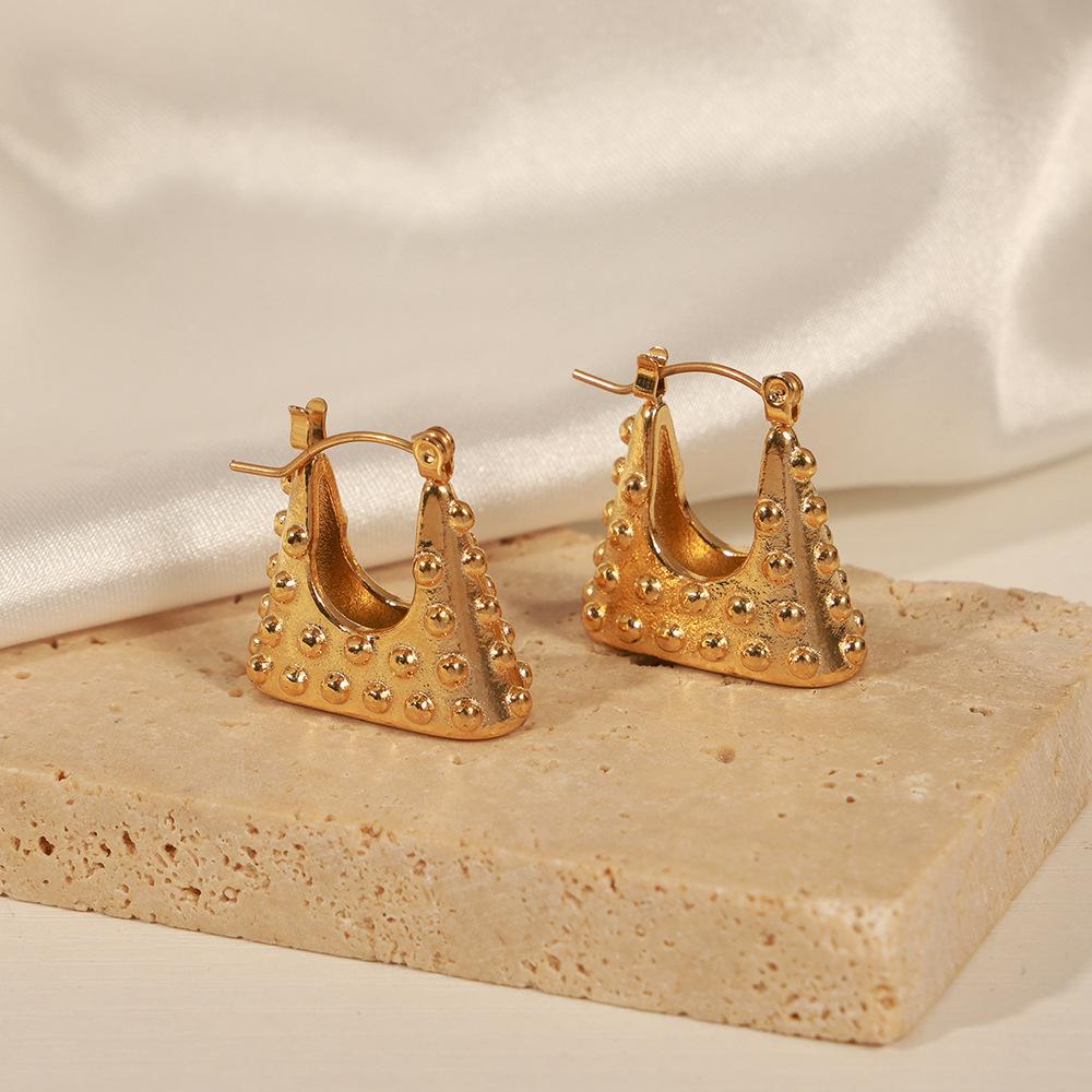 

Minimalist Gold-Plated Titanium Steel Geometric Earrings for Women