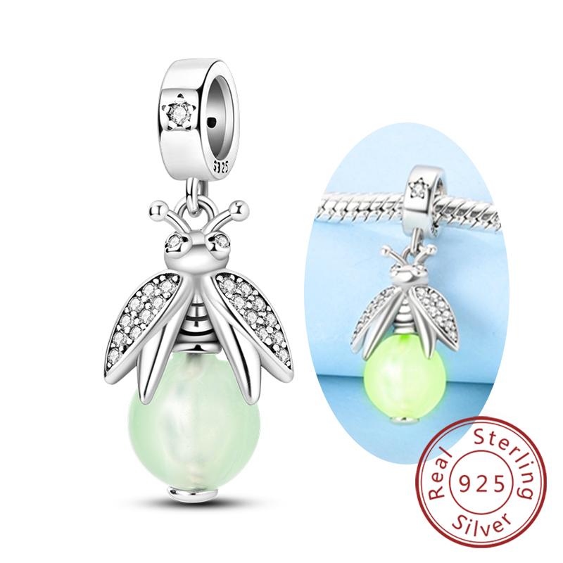 Luminous Series Copper Charms Beads Pendant Firefly Elf Paw Planet Charm Fit Original Bracelet Women Jewelry Gift