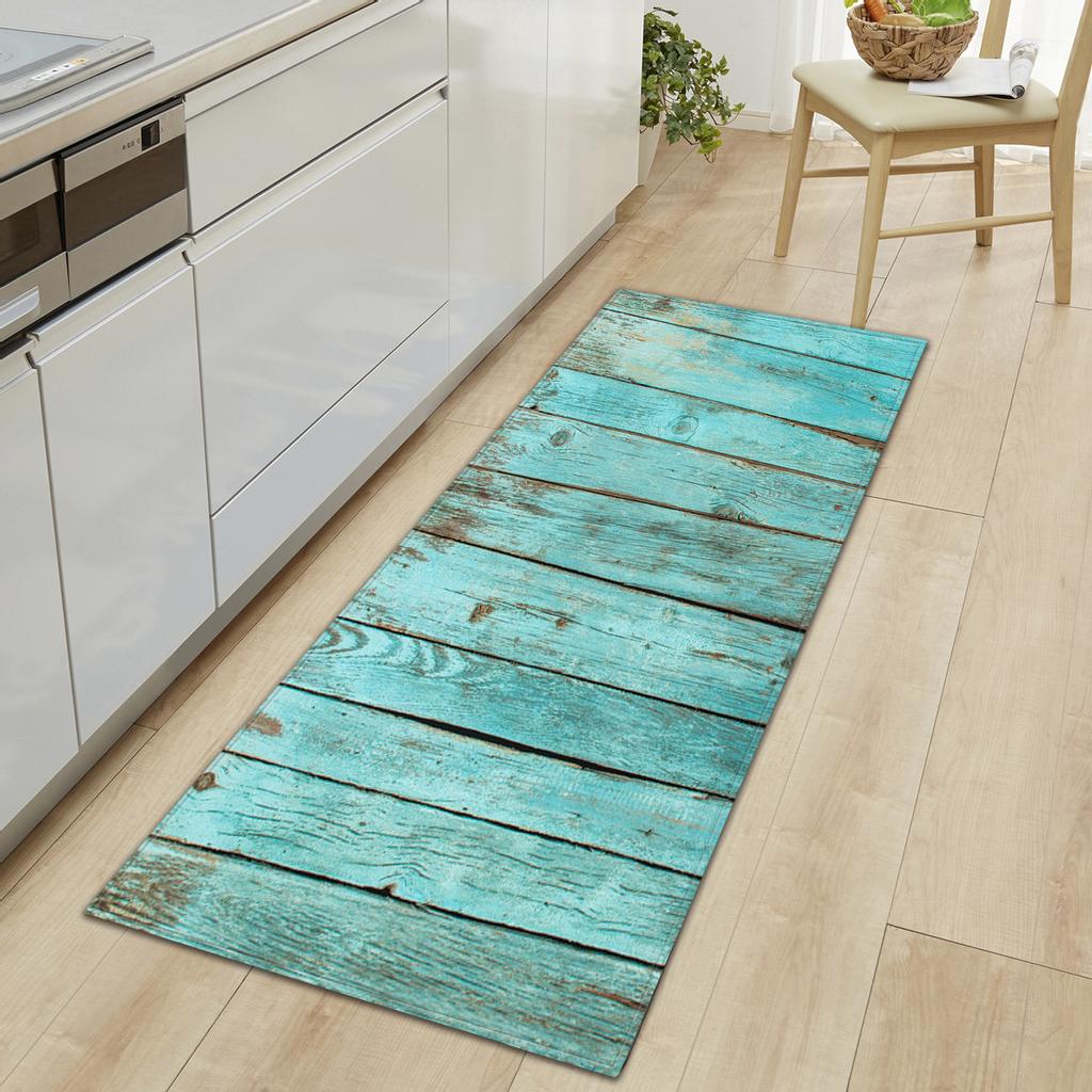 Wood Grain Household Door Mat Kitchen Absorbent Strip Bathroom Non-Slip Floor Mat Living Room Bedroom Carpet