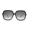 Gucci Horsebit Women's Sunglasses Square Frame Plate Sunglasses Grey Lenses Black Frame Black