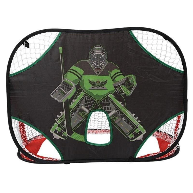 Strong Fabric Polyster Ice Hockey Practice Goal Highlighting Goalkeeper Plan For Better Accuracy And Realistic Exercises