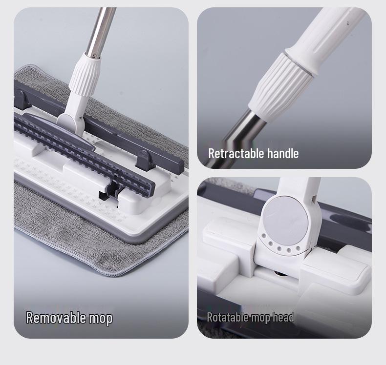 Uncle Dapeng 2026 Large Flat Mop: Home Use, One-Wipe Clean, Tile Floor, Cloth & Paper Clips.