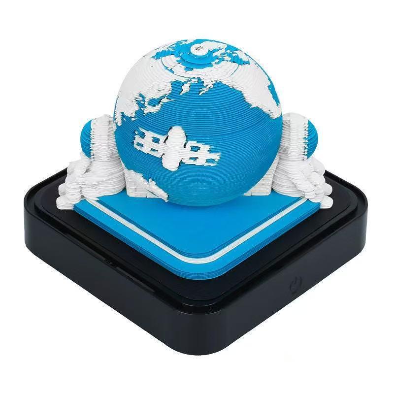 3D Carousel Paper Carving Calendar with High-End Desktop Decoration and Creative Sticky Notes